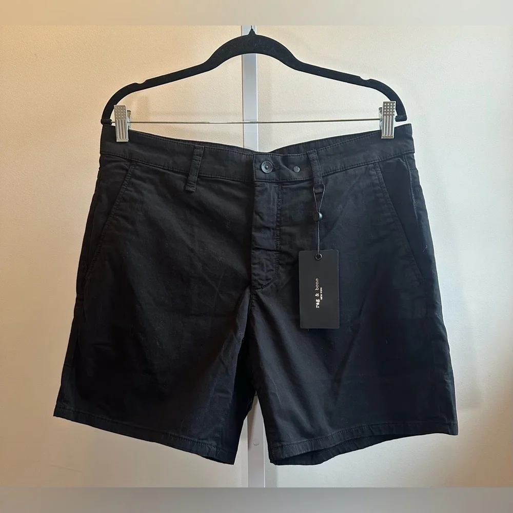 rag & bone Standard Chino Shorts Black NWT Size 33 MSRP $168